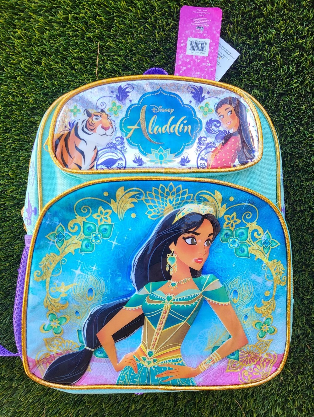 Disney Princess Jasmine Backpack in Teal, Gold and Purple - Picture 2 of 14